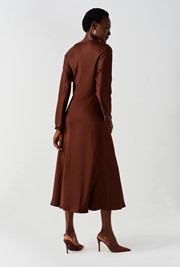 Hatty Long Sleeve Satin Midi Dress