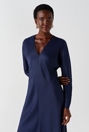 Hatty Long Sleeve Satin Midi Dress
