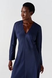 Hatty Long Sleeve Satin Midi Dress