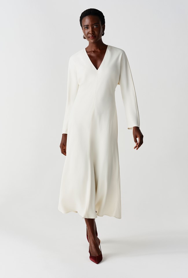 Hatty Long Sleeve Satin Midi Dress