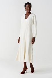 Hatty Long Sleeve Satin Midi Dress
