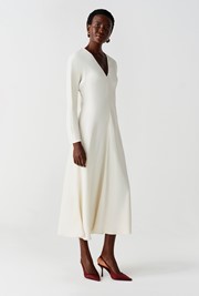 Hatty Long Sleeve Satin Midi Dress