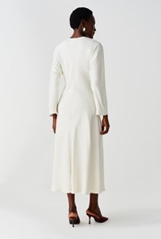 Hatty Long Sleeve Satin Midi Dress