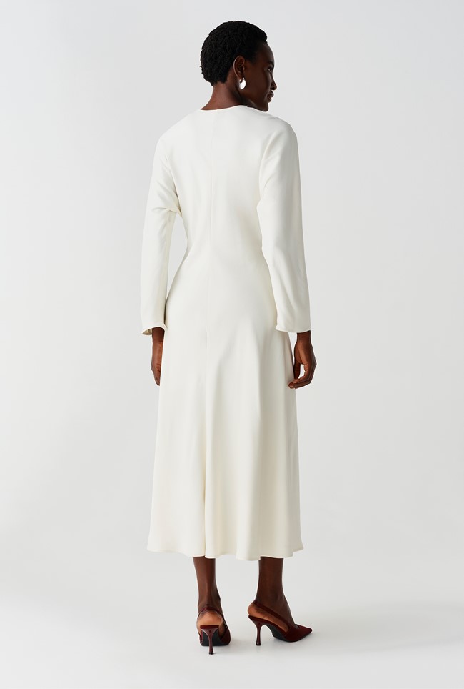 Hatty Long Sleeve Satin Midi Dress