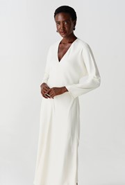 Hatty Long Sleeve Satin Midi Dress