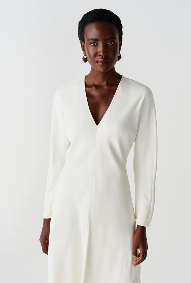 Hatty Long Sleeve Satin Midi Dress