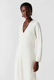 Hatty Long Sleeve Satin Midi Dress