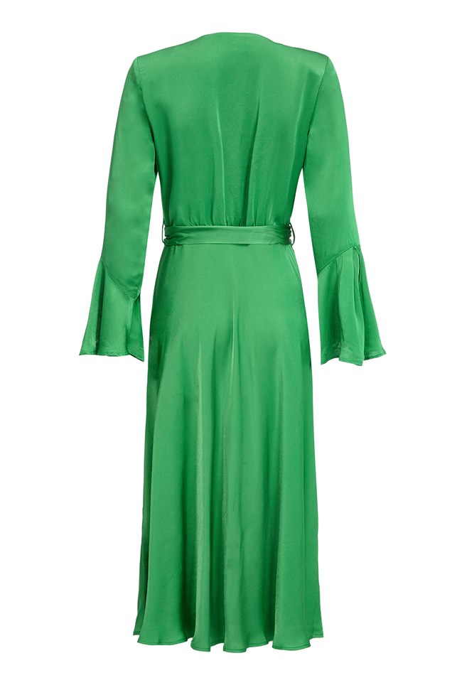 Annabelle Green Satin Midi Dress | Ghost London