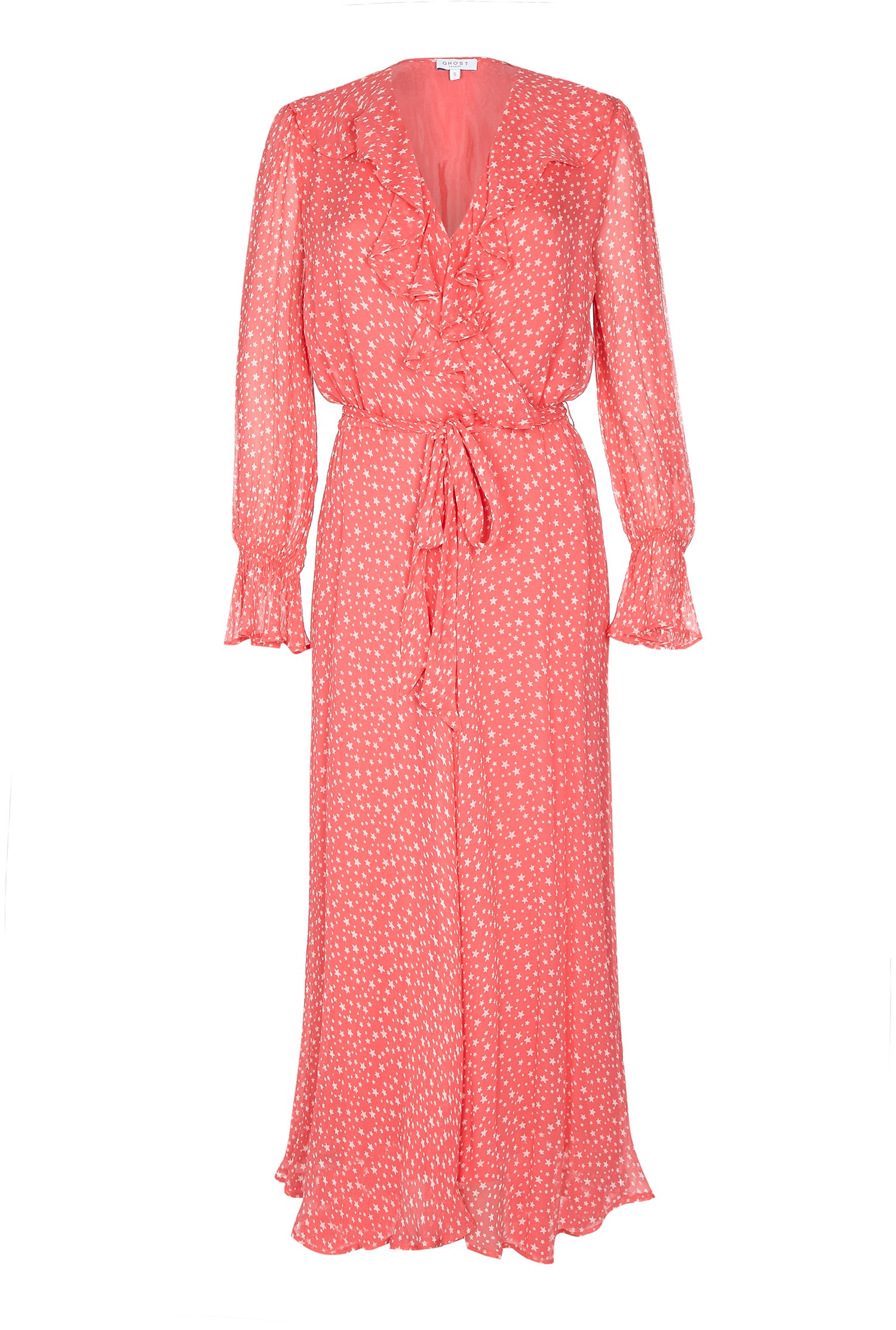 Su Ankle Length Coral Dress | Ghost London