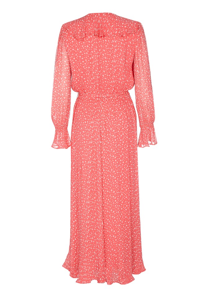 Su Ankle Length Coral Dress | Ghost London