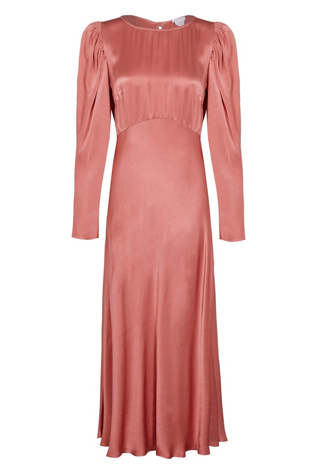 Rosaleen Pink Satin Dress | Ghost London