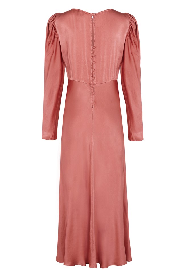 Rosaleen Pink Satin Dress | Ghost London