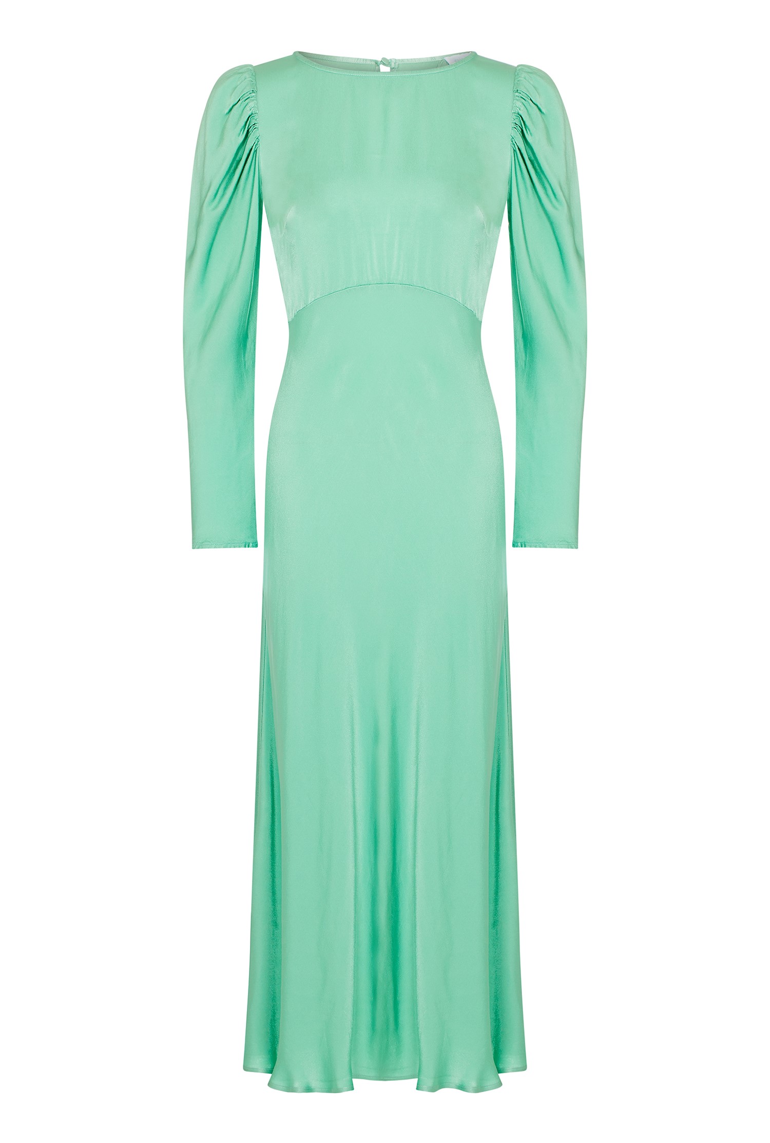 Rosaleen Fresh Green Satin Dress | Ghost London