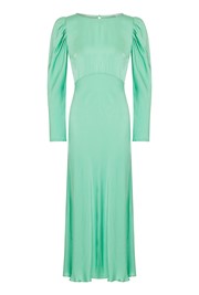 Rosaleen Fresh Green Satin Dress | Ghost London