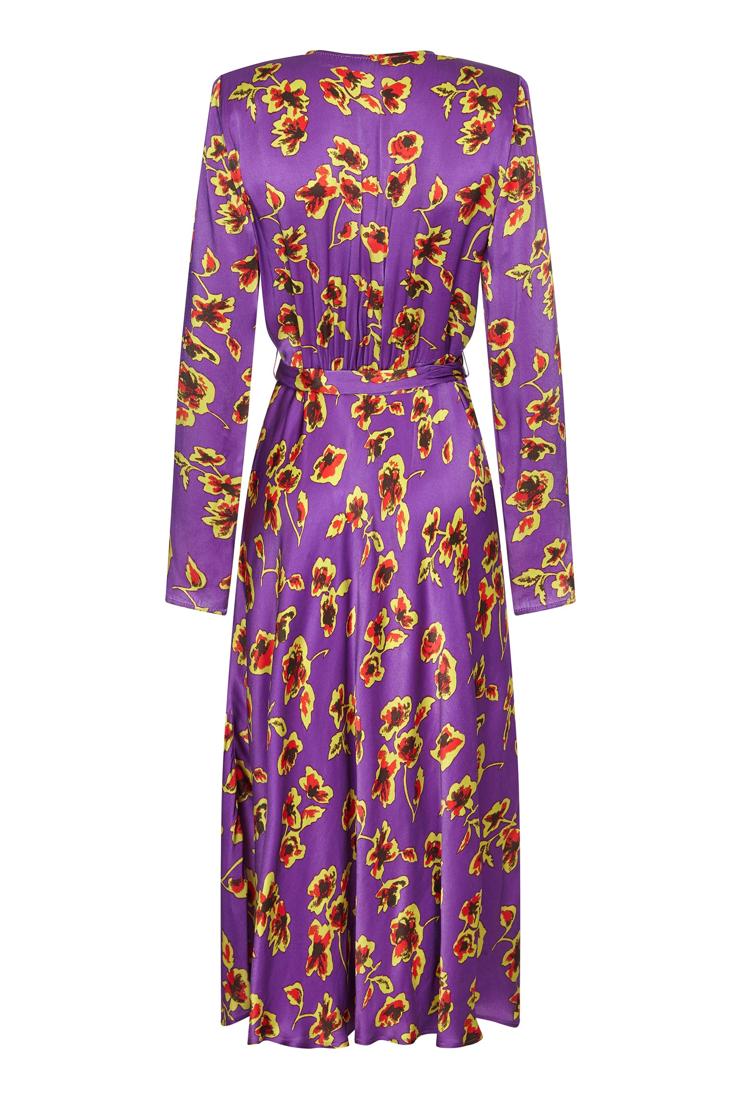 Meryl Flower Print Midi Dress w/ Wrap Tie | Ghost London