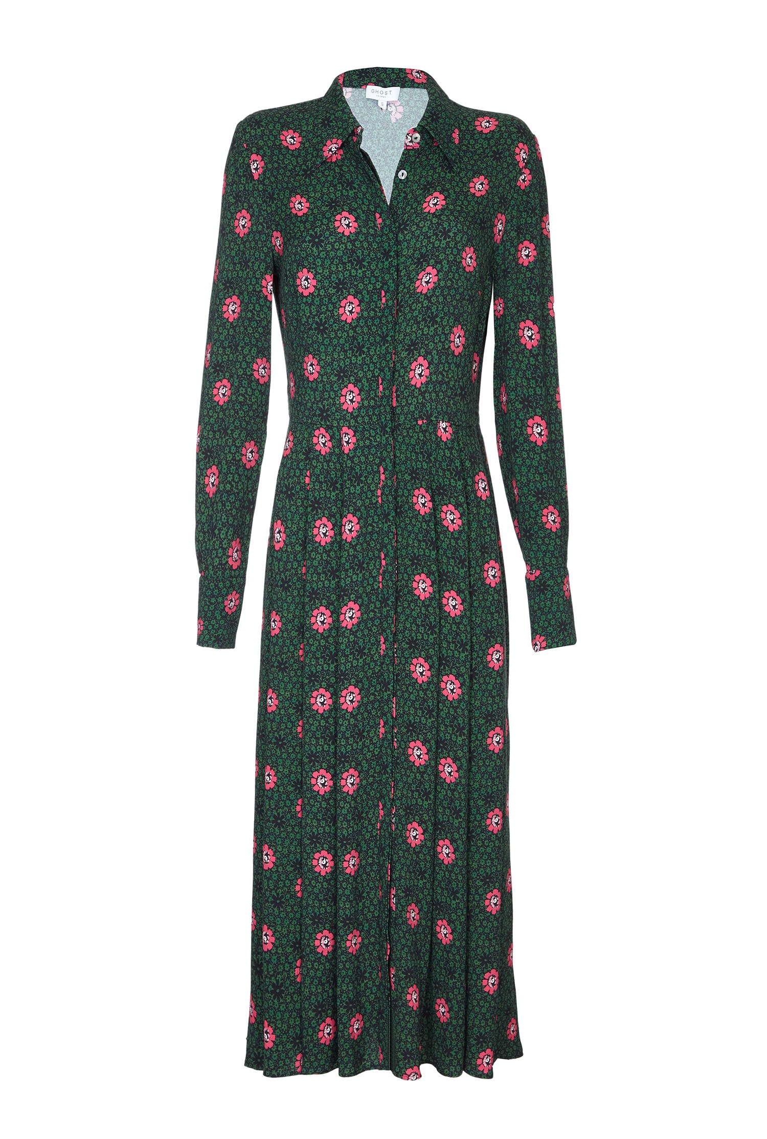 Bell Green Flower Print Midi Dress | Ghost London