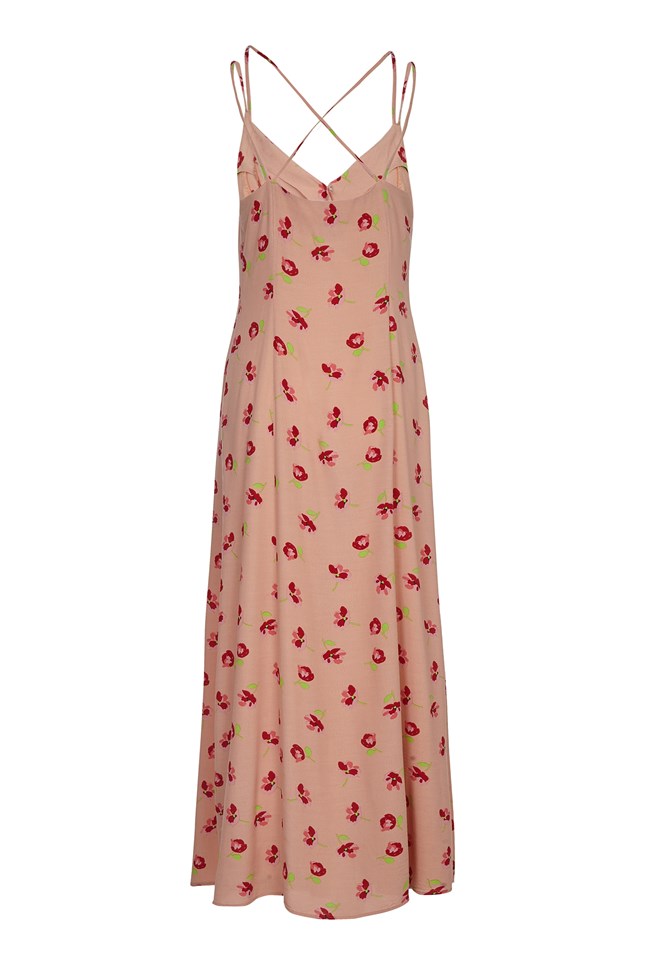 Thea Floral Midi Dress, Peach | Ghost London