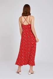 Thea Red Floral Midi Dress | Ghost London