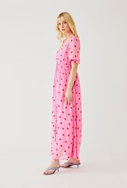 ghost valentina georgette heart print maxi dress