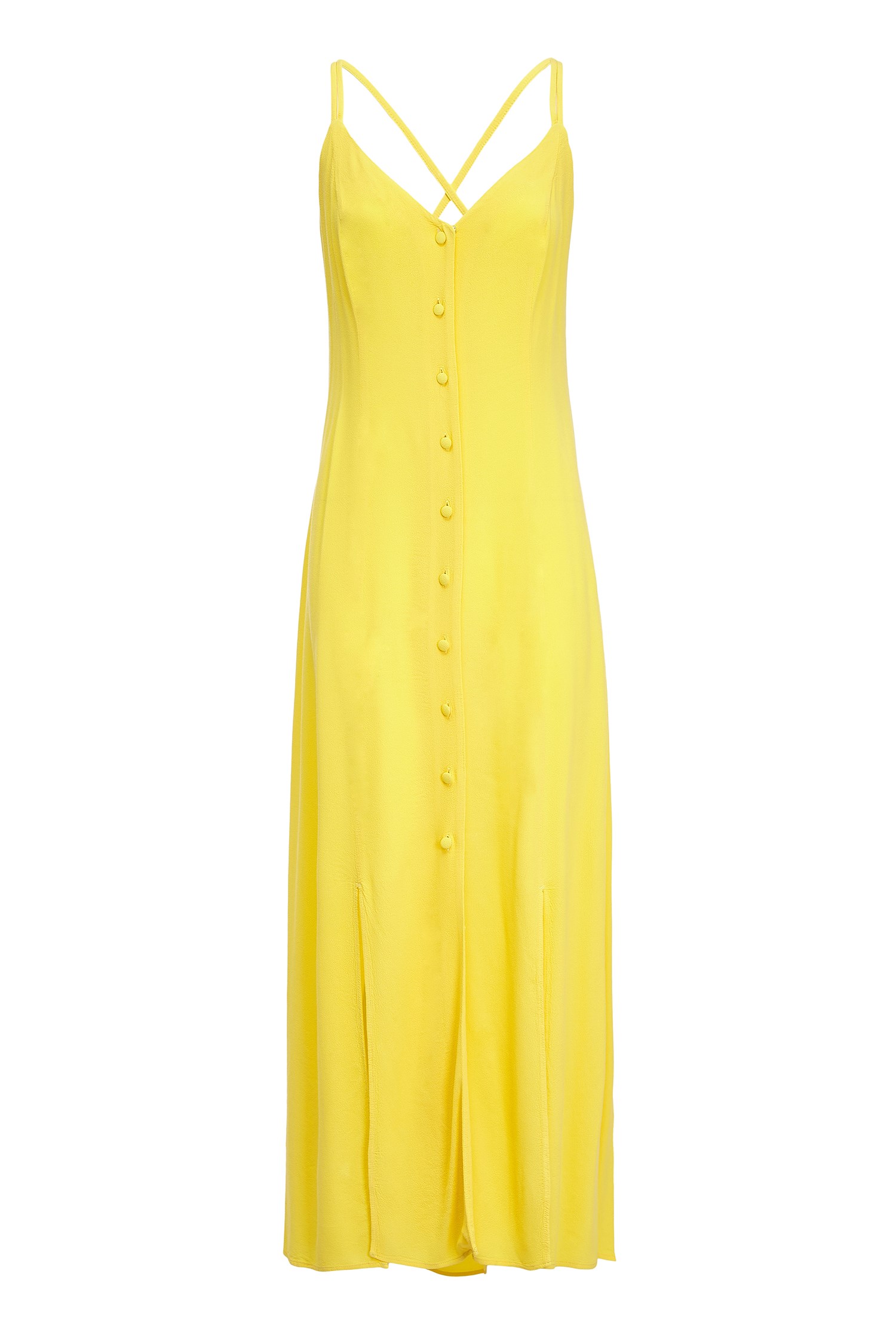 Thea Yellow Cami Midi Dress | Ghost London