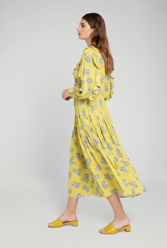Lottie Long Sleeve Midi Dress, Daisy Print | Ghost London