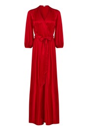 Gabrielle Long Satin Red Dress | Ghost London