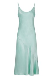 Sherry Aqua Satin Slip Dress | Ghost London