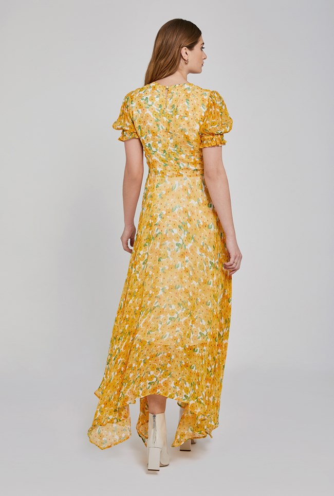 Fleur Yellow Floral Maxi Dress Ghost London