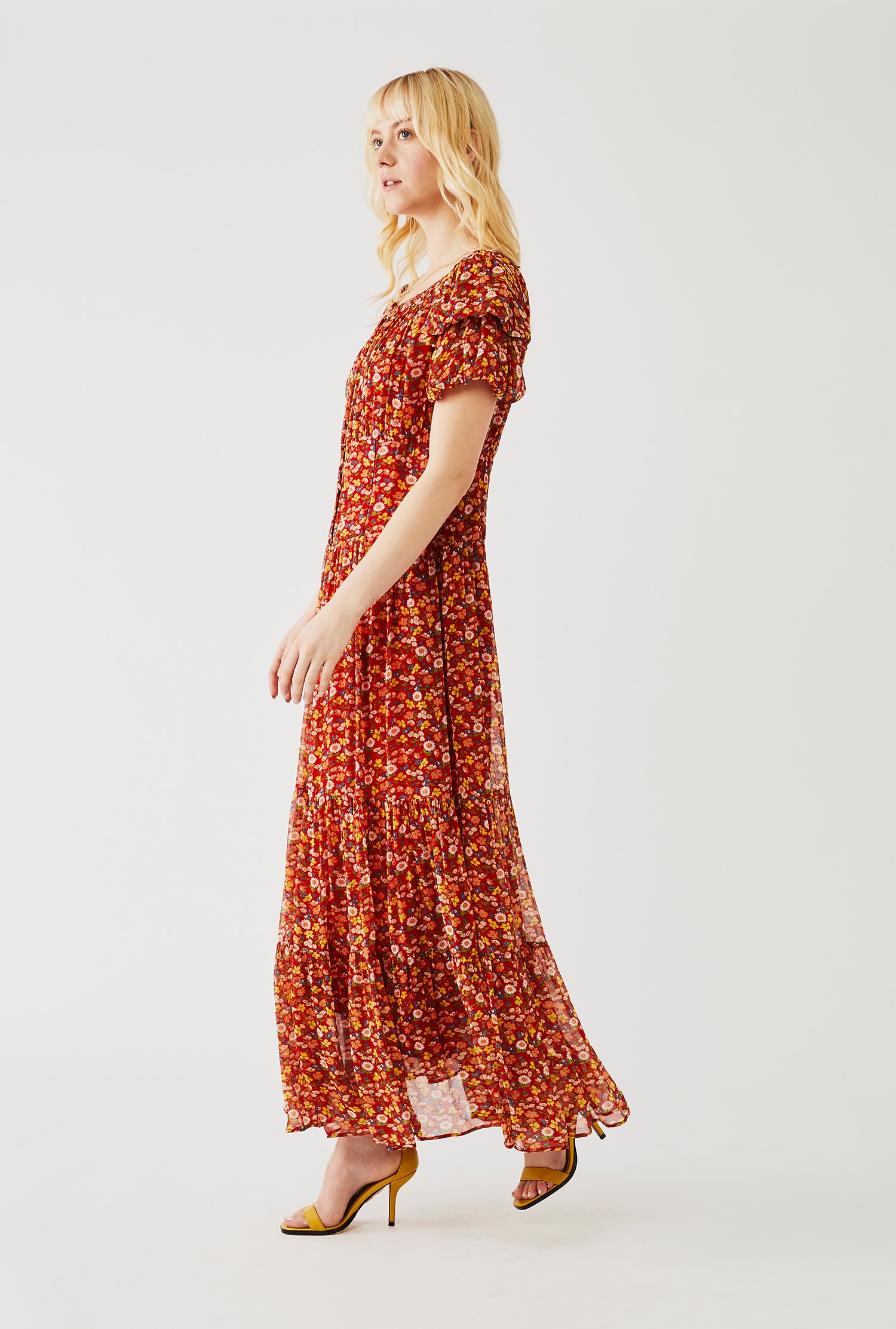 Lightweight Long Dress with Deep Waistband in Daisy Print | Ghost London