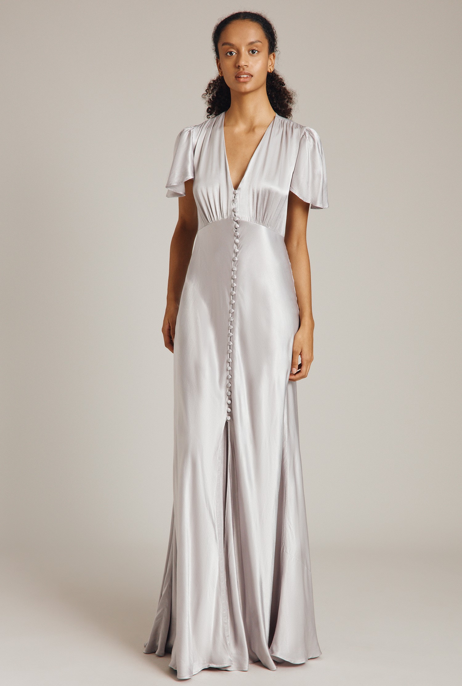 Long Occ Dress With Short Sleeve Sleeves In Silver Lake With A Button ...