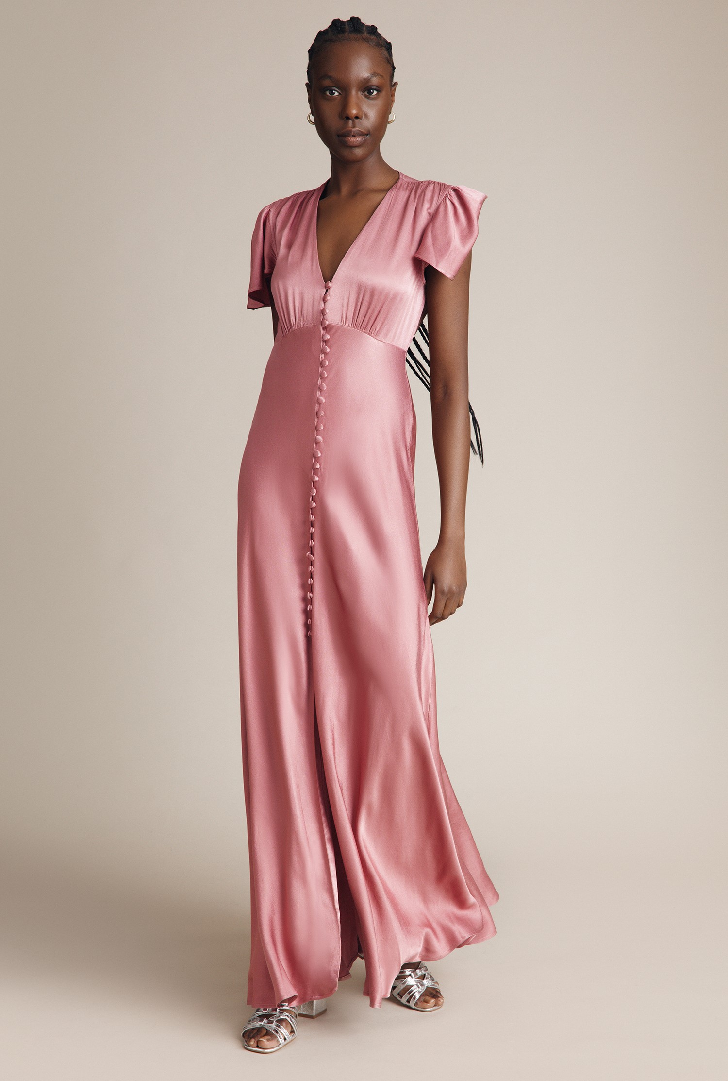 Elise  Satin Evening Dress Fuchsia Pink  Galia Lahav
