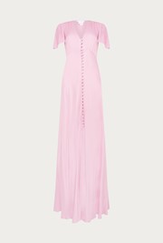 Delphine Pink Satin Maxi Dress | Ghost London