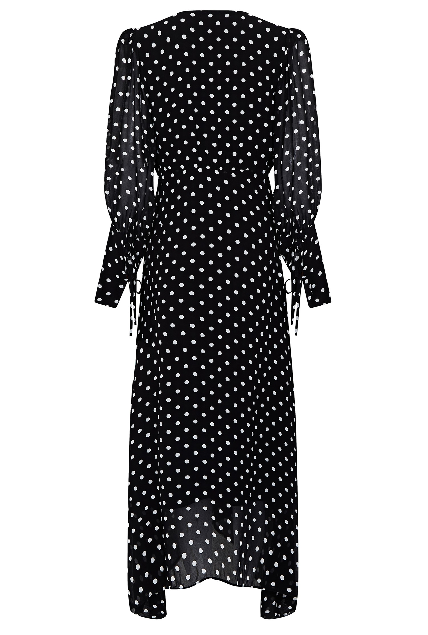 Georgette Midi Dress with Long Sleeves in Black Print | Ghost London