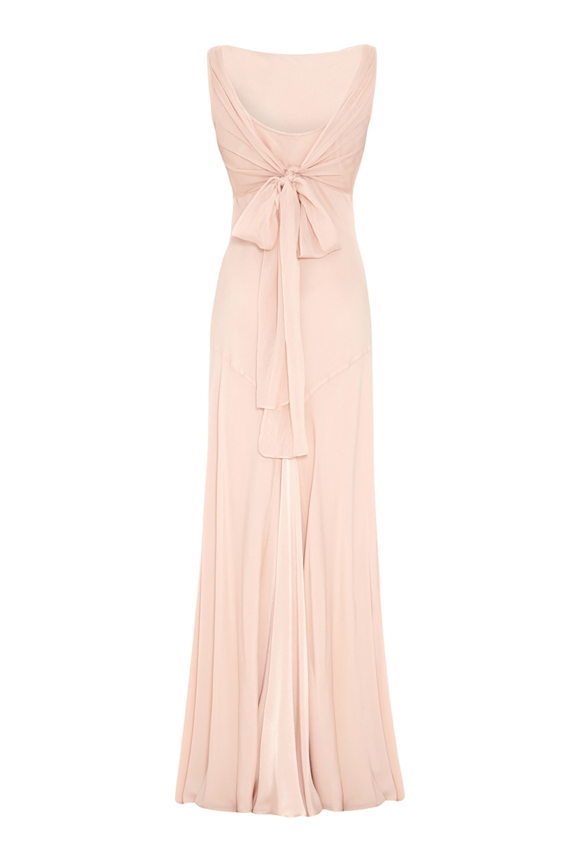 Flattering Dress with Diagonal Waistline in Light Pink | Ghost London