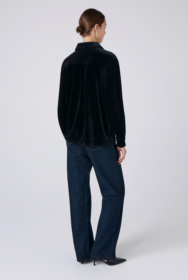 Ellie Velvet Button Down Shirt