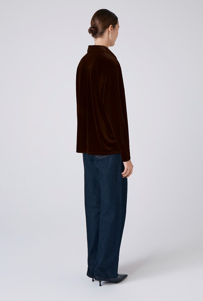 Ellie Velvet Button Down Shirt