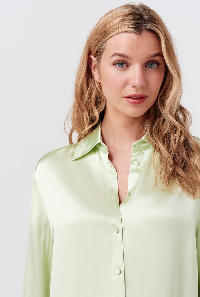 Ellie Satin Collared Shirt