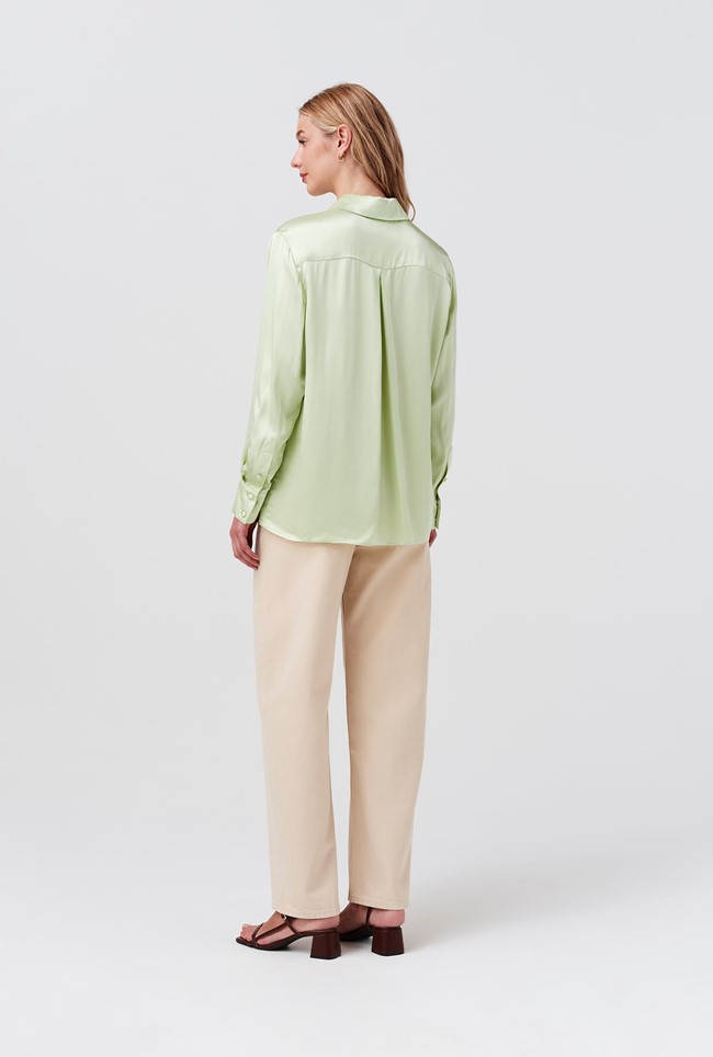 Ellie Satin Collared Shirt