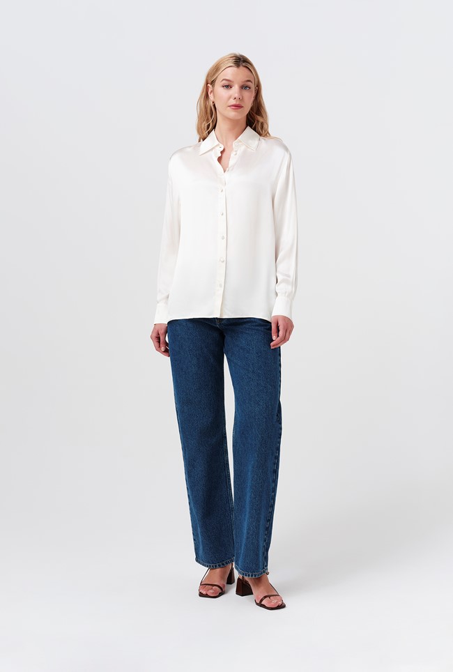 Ellie Satin Collared Shirt