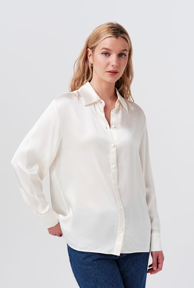 Ellie Satin Collared Shirt