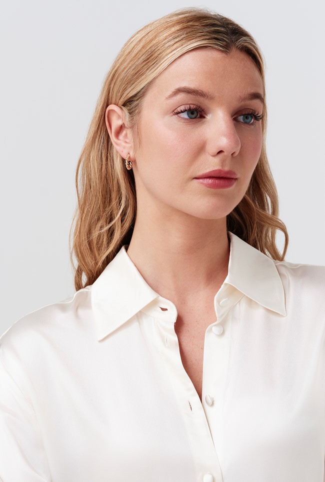 Ellie Satin Collared Shirt