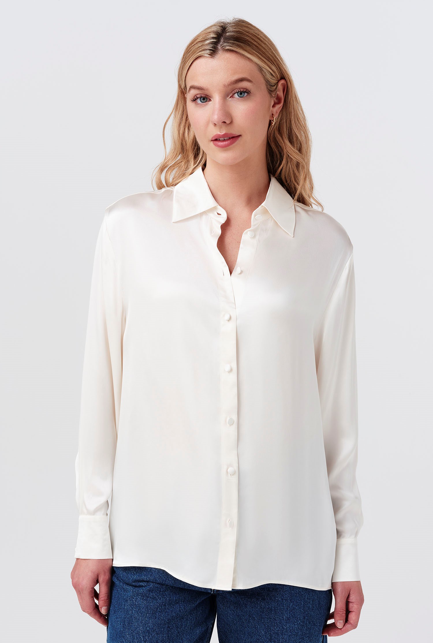 satin dress shirts Barry. Wang Burgundy Mens Long Sleeve Solid Formal Shirt, L this versatile silhouette features a concealed front placket and side slit hem detail designed to be worn partially tucked SilkSilky 19Momme Silk 3/4 Sleeve