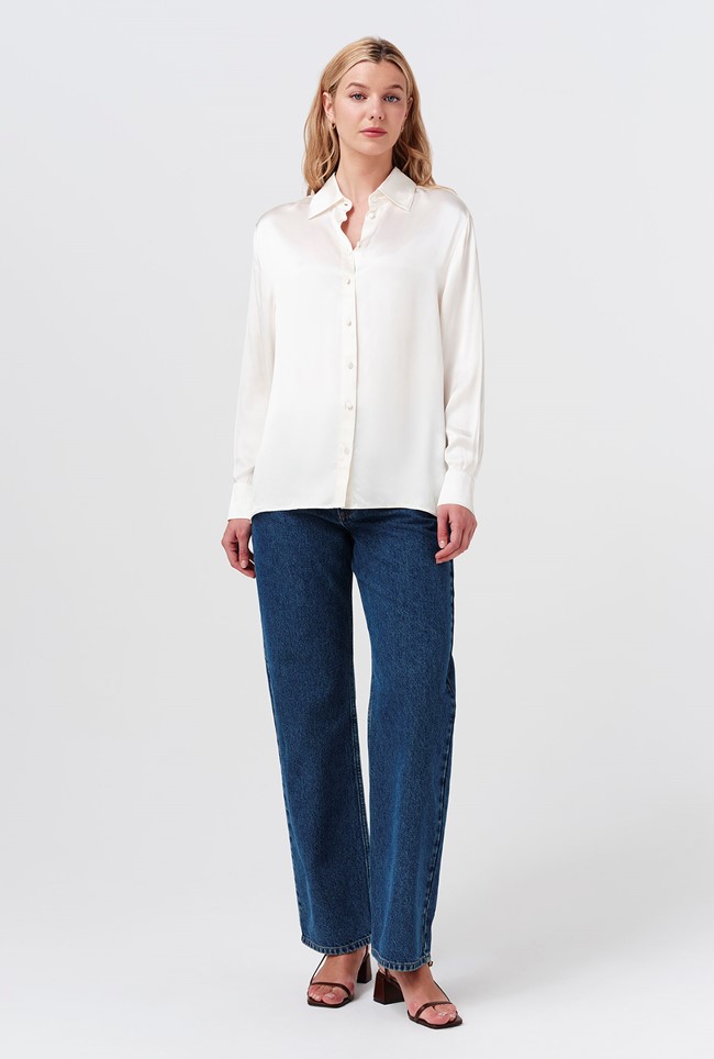 Ellie Satin Collared Shirt