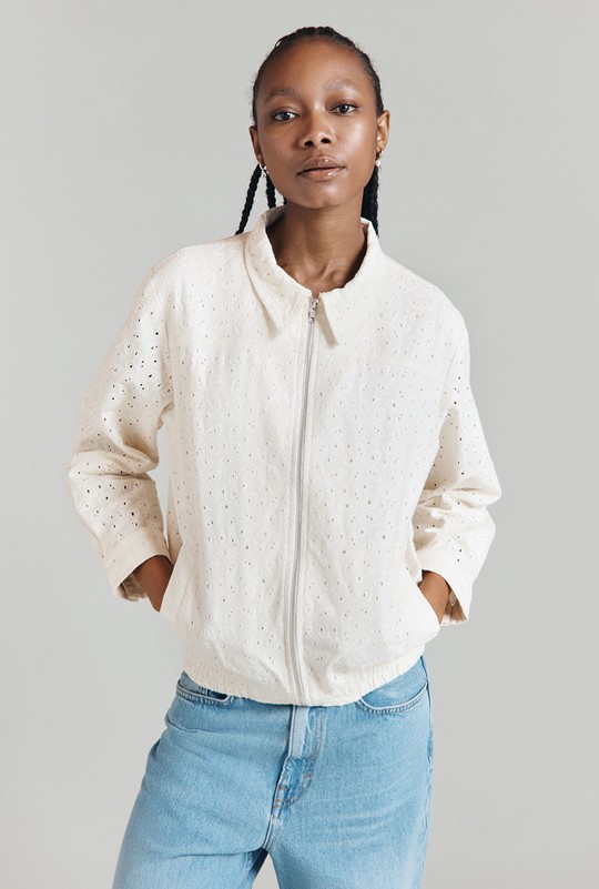 Lili Cotton Embroidered Bomber Jacket