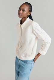 Lili Cotton Embroidered Bomber Jacket