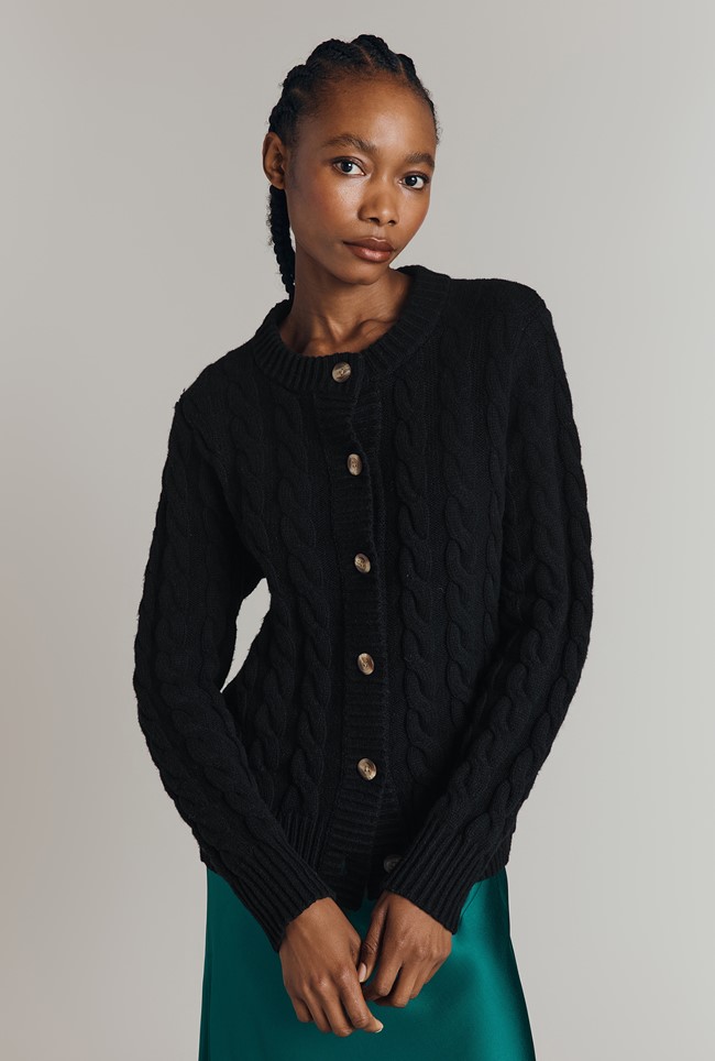 Evie Cable Knit Cardigan