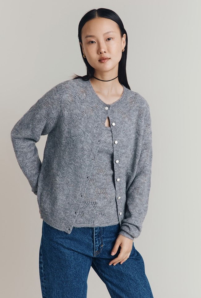  Sadie Pointelle Knit Cardigan