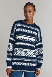  Sandia Round Neck Fairisle Jumper