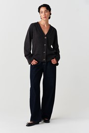 Darcy V-Neck Rolled Hem Knitted Cardigan