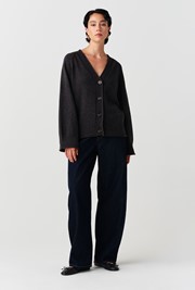 Darcy V-Neck Rolled Hem Knitted Cardigan